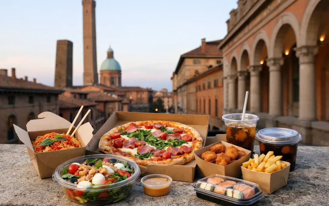 Cena da asporto nel centro di Bologna, fatta bene